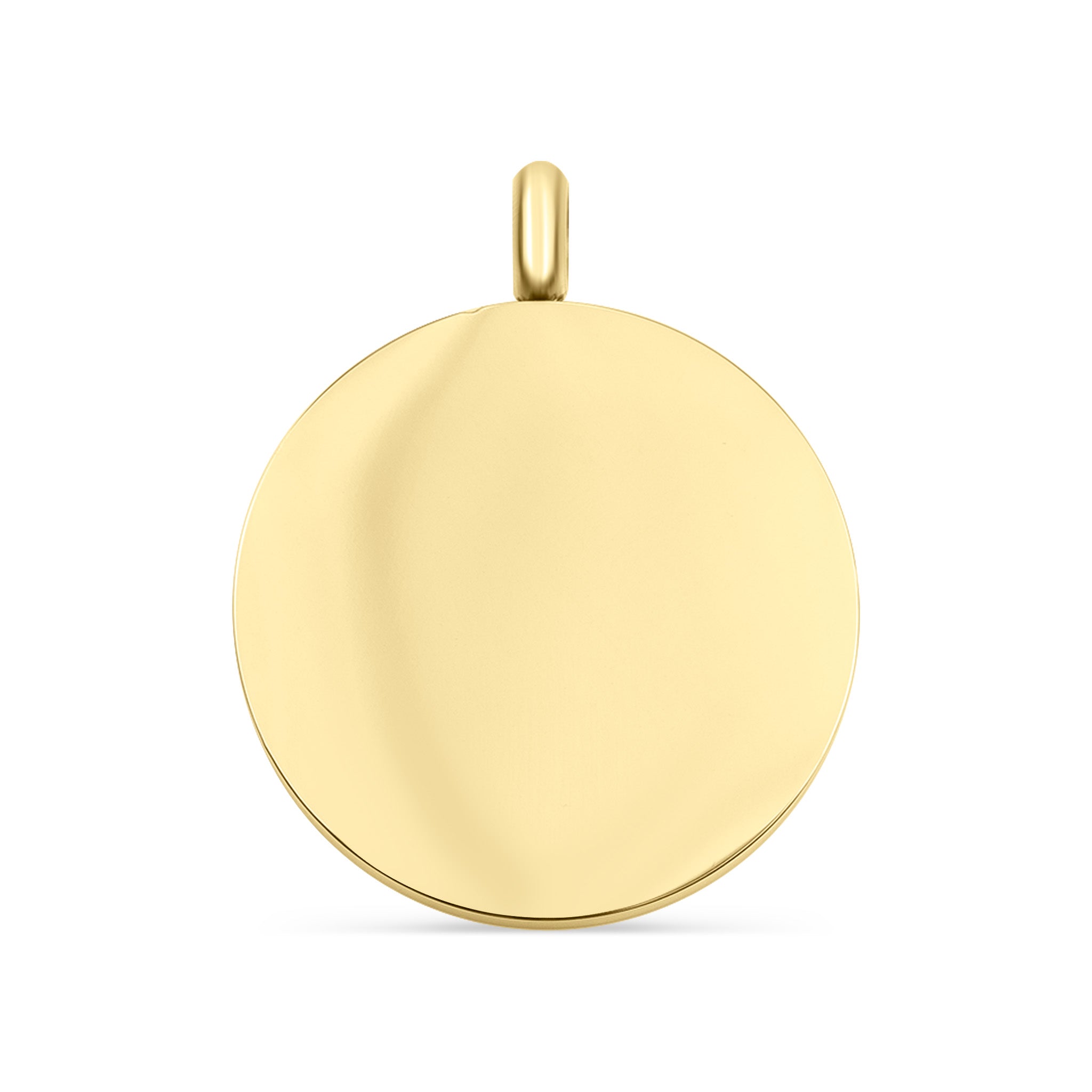 18K Gold PVD Blank Round Stainless Steel Charm Pendant / PDJ0400