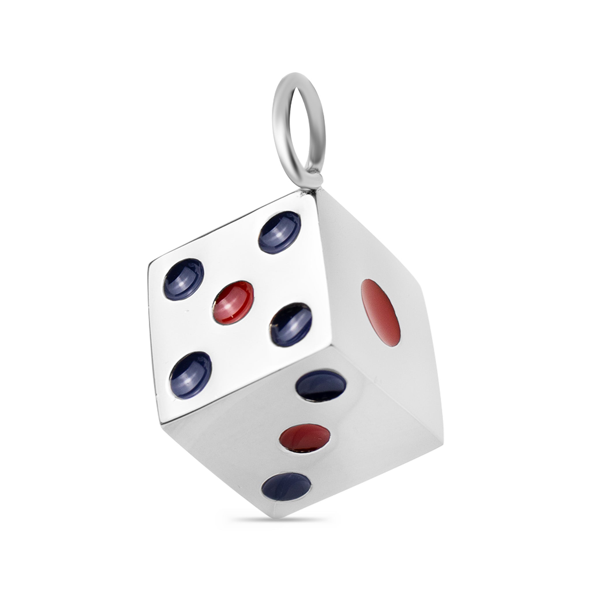 Stainless Steel Red And Blue Dice Pendant / PDJ2020