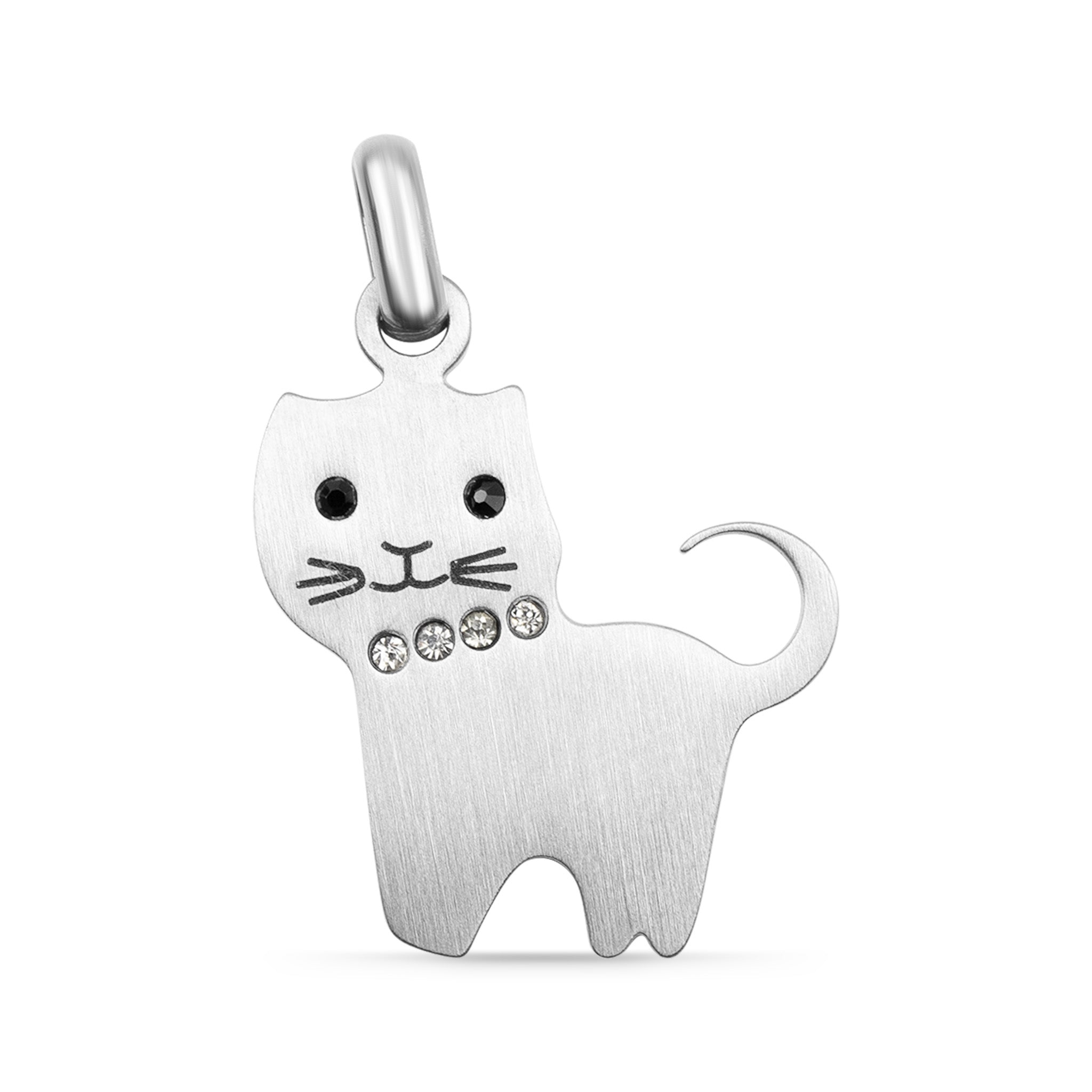 Cat Cubic Zirconia Stainless Steel Pendant / PDJ2059