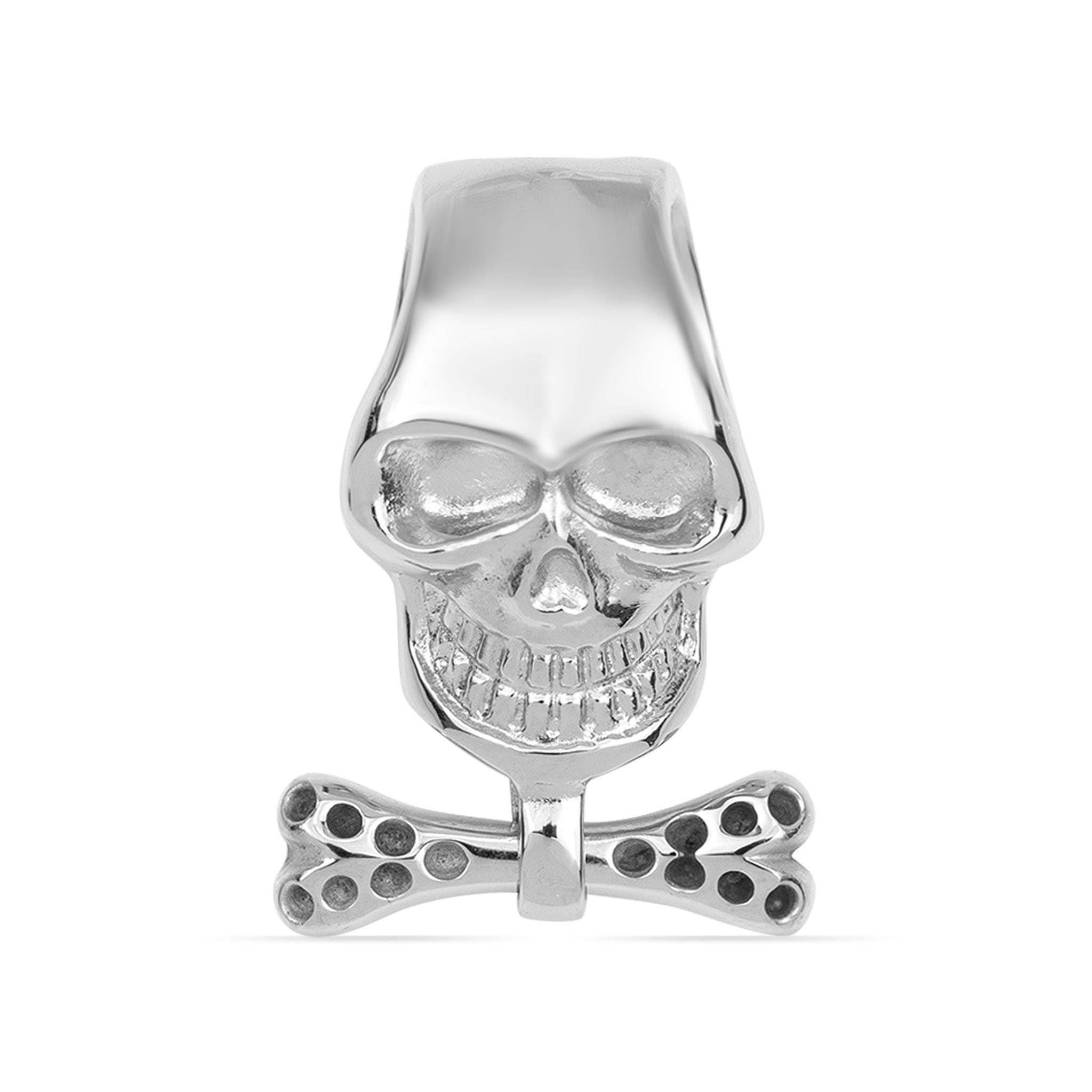 Stainless Steel Skull And Bone Bow Tie Pendant / PDJ2506