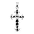 Stainless Steel And Black Cross With Skull Center Pendant / PDJ2839