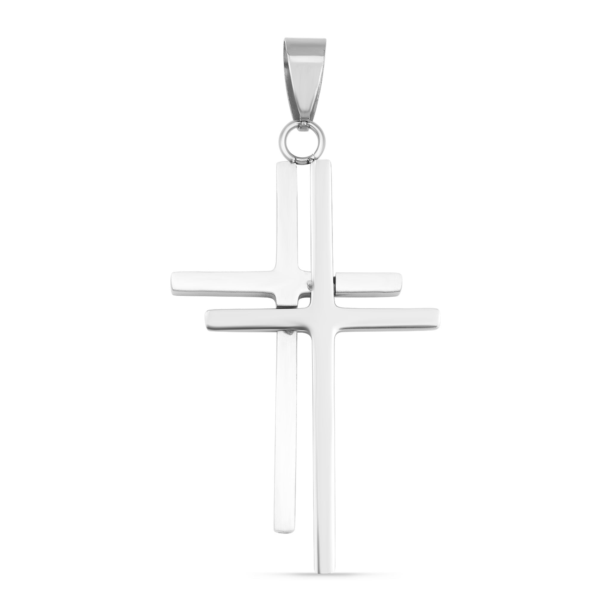 Stainless Steel Double Cross Pendant / PDJ3169