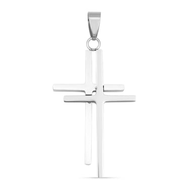 Stainless Steel Double Cross Pendant / PDJ3169