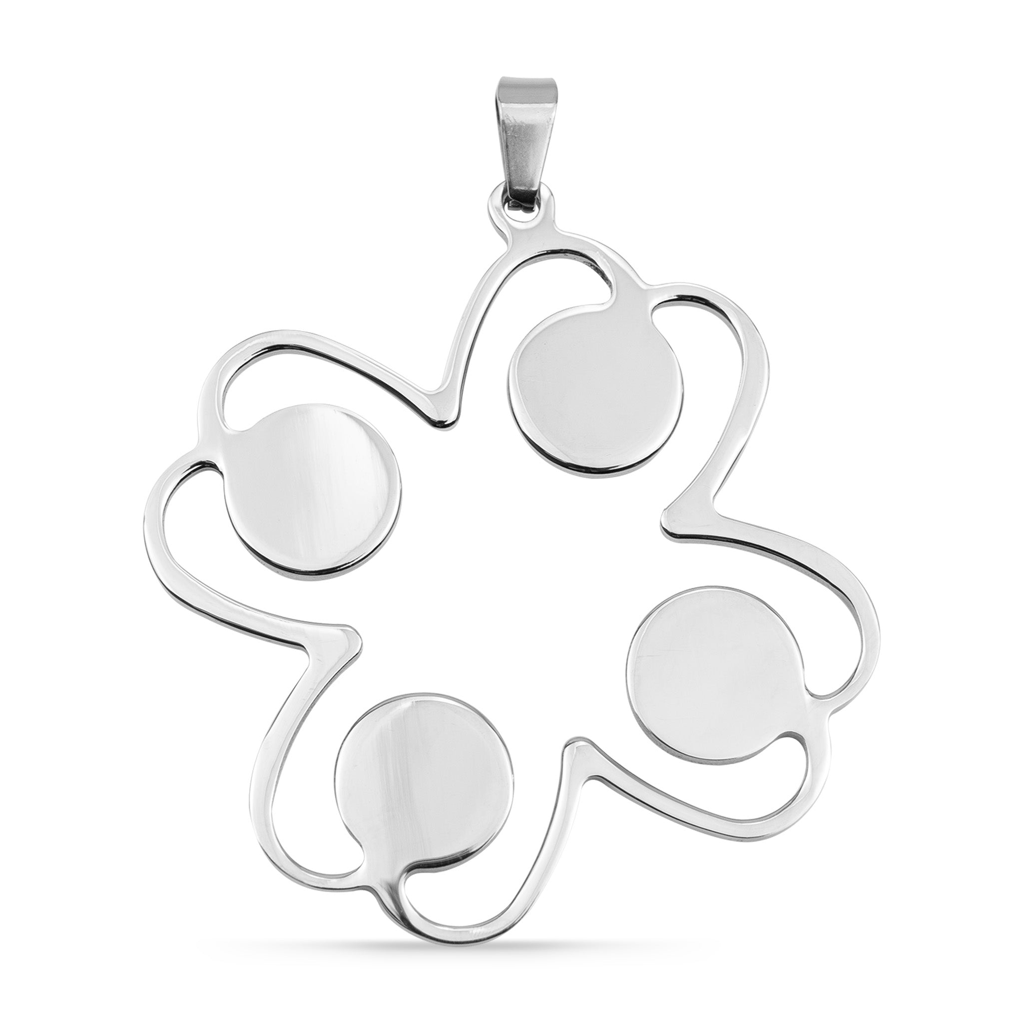 Cutout 4 Leaf Clover rostfritt stålhänge / PDJ3327