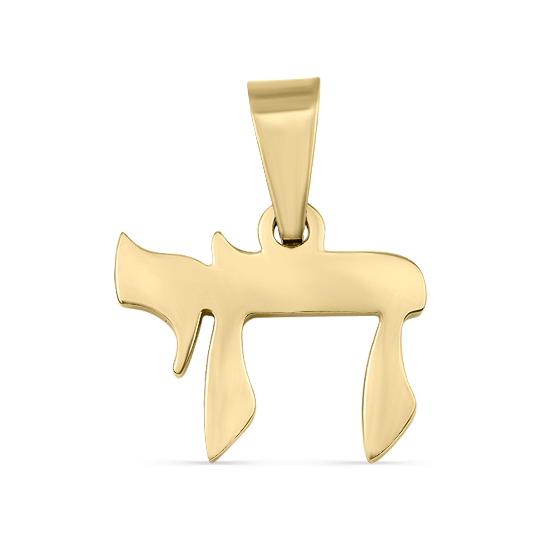 18K Gold PVD Stainless Steel Jewish Chai Pendant / PDJ5053