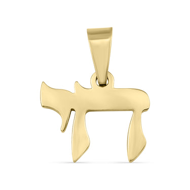 18K Gold PVD Stainless Steel Jewish Chai Pendant / PDJ5053