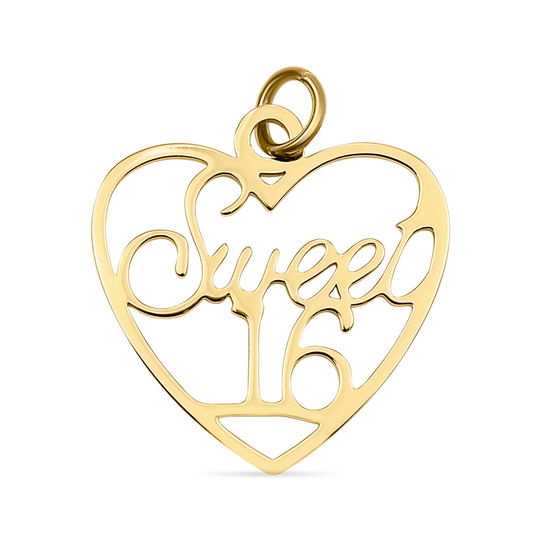 18k Gold PVD Coated Stainless Steel "Sweet 16" Charm / PDJ5057