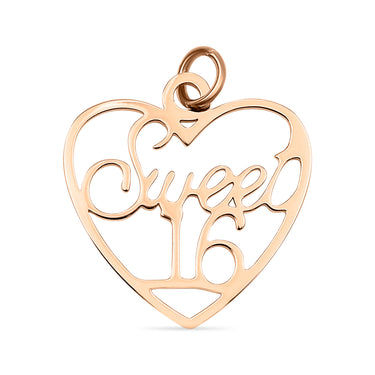 Acier inoxydable avec revêtement PVD or rose 18 carats « Sweet 16" Charme/PDJ5058