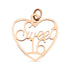 18k Rose Gold PVD Coated Stainless Steel "Sweet 16" Charm / PDJ5058