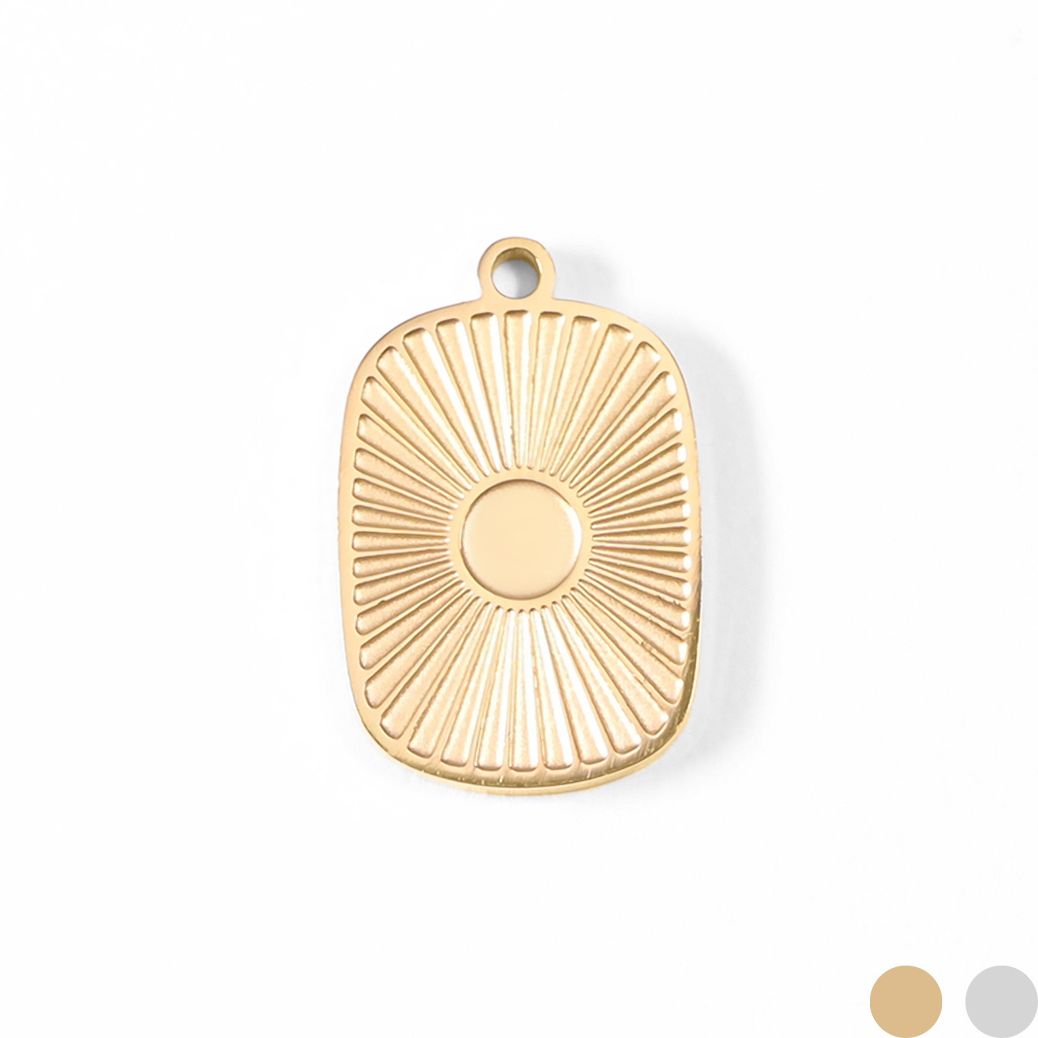 18K PVD PVD de acero inoxidable Sunburst Medallion Charm/PDL0044