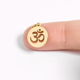 18K Gold PVD Stainless Steel "Om" Symbol Circle Pendant