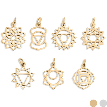 18K Gold PVD Stainless Steel Chakra Charms / PDL0176