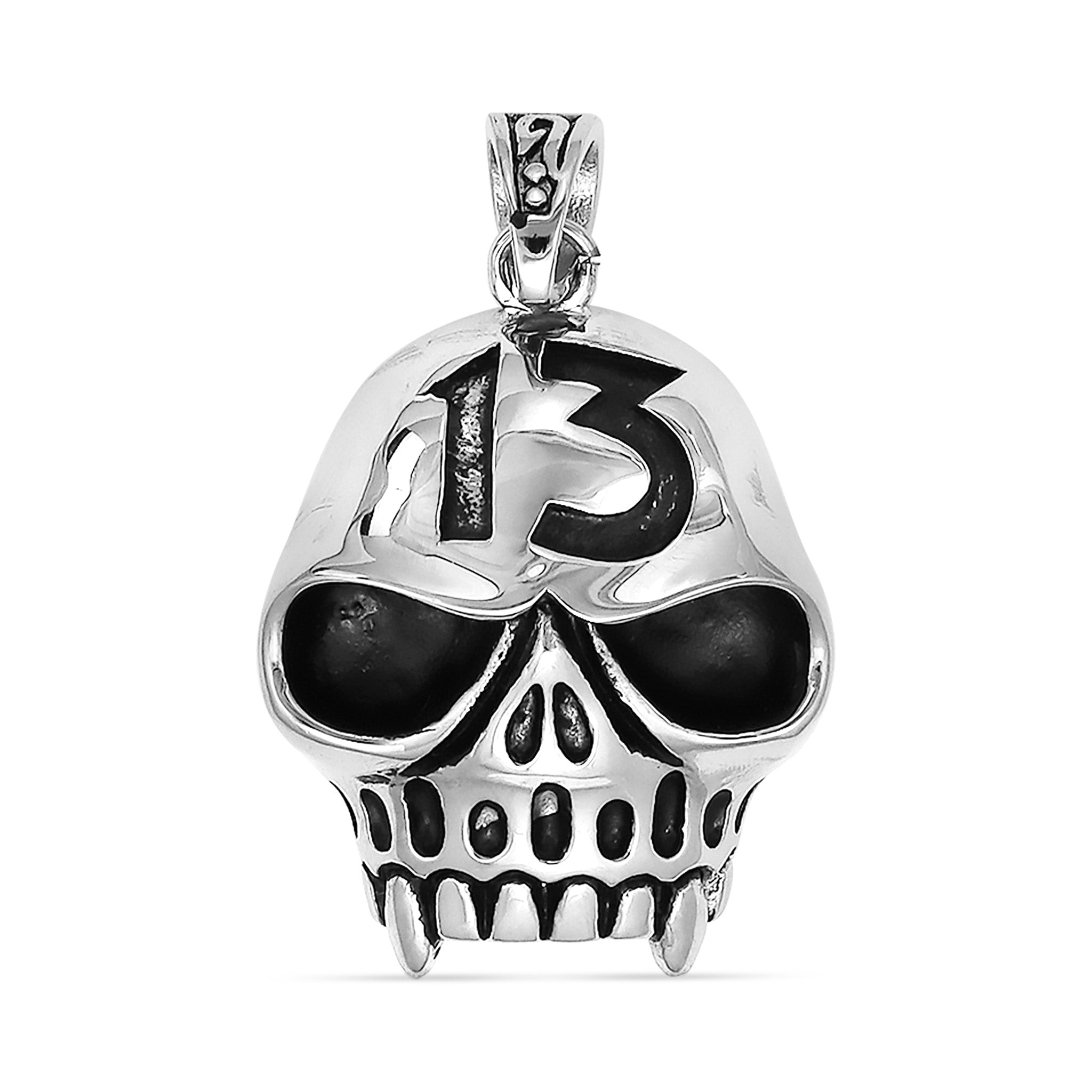 Rostfritt stål"13" Fanged Skull Pendant / PDL2000