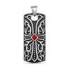 Large Red CZ Cross Stainless Steel Pendant / PDL2010