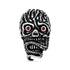 Stainless Steel Red CZ Eyed Skull With Snake Pendant / PDL2024