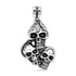 Stainless Steel Three Skulls With Black Cross Pendant / PDL2030