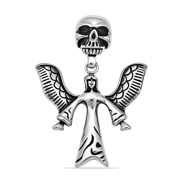 Acier inoxydable grand ange de mort et pendentif crâne/pdl2032