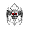 Stainless Steel Tribal Red CZ Eyed Skull Pendant / PDL2040