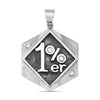 Stainless Steel "1%er" CZ Accents Outlaw Motorcycle Gang Pendant / PDL2045