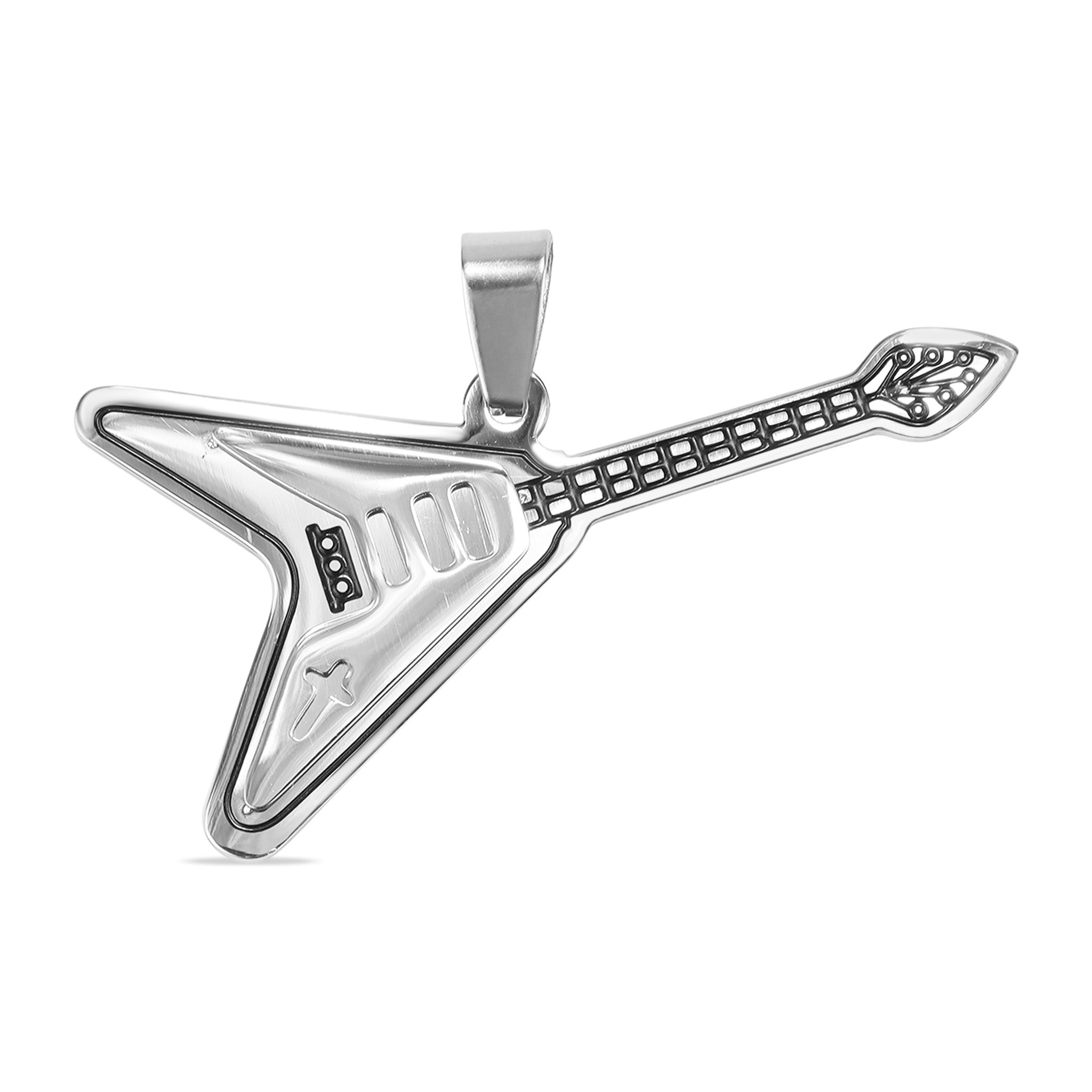 Stainless Steel Electric Guitar Pendant / PDL9010