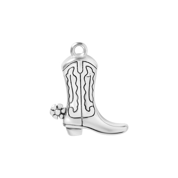 Stainless Steel PVD Coated Cowboy Boot Pendant / PDL9020
