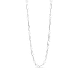 Paperclip Chain and Pearl Station Necklace