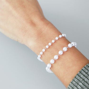 Stainless Steel Faux Pearl Bead Chain By The Foot / SPL1012