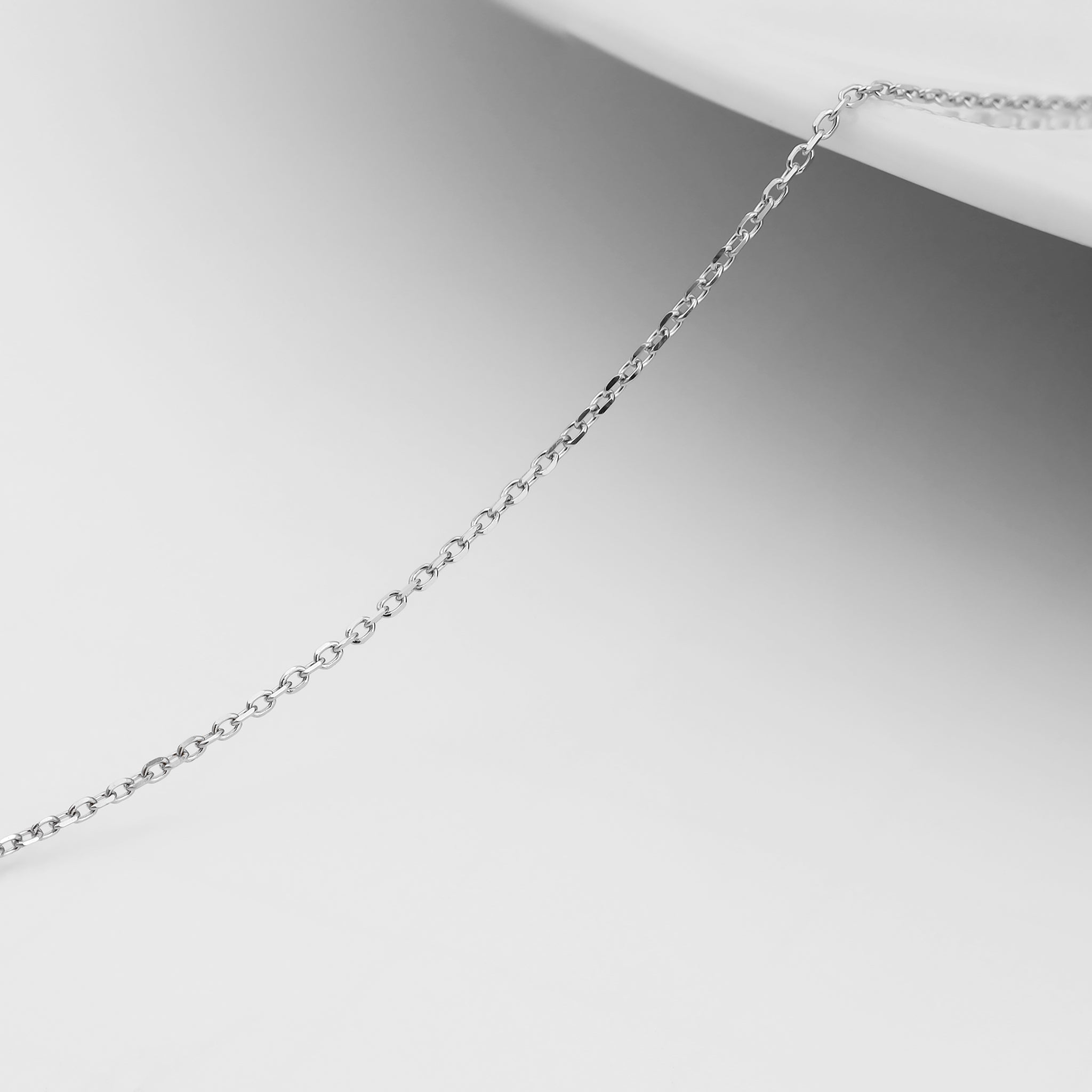 0,9 mm fin diamantskurka kabel .925 Sterling Silver Permanent smyckekedja - Vid foten / PMJ0001