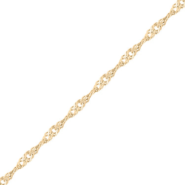 1,2 mm Chaîne Singapour 14K plaquée or .925 Sil de bijoux en argent sterling - par le pied/PMJ0021
