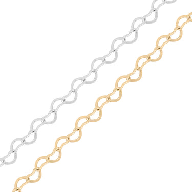 Chaîne cardiaque liée de 3,0 mm .925 Chaîne de bijoux permanente en argent sterling - par le pied/PMJ0025