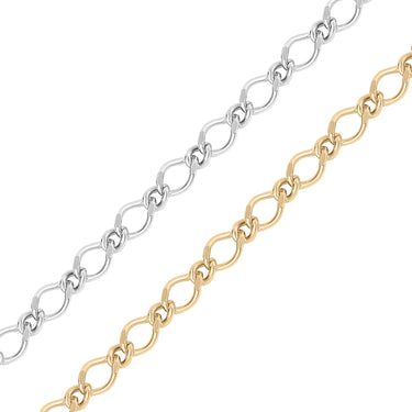 .925 Silver Silver Rombo Figaro Chaîne de bijoux permanente - par le pied/PMJ0026
