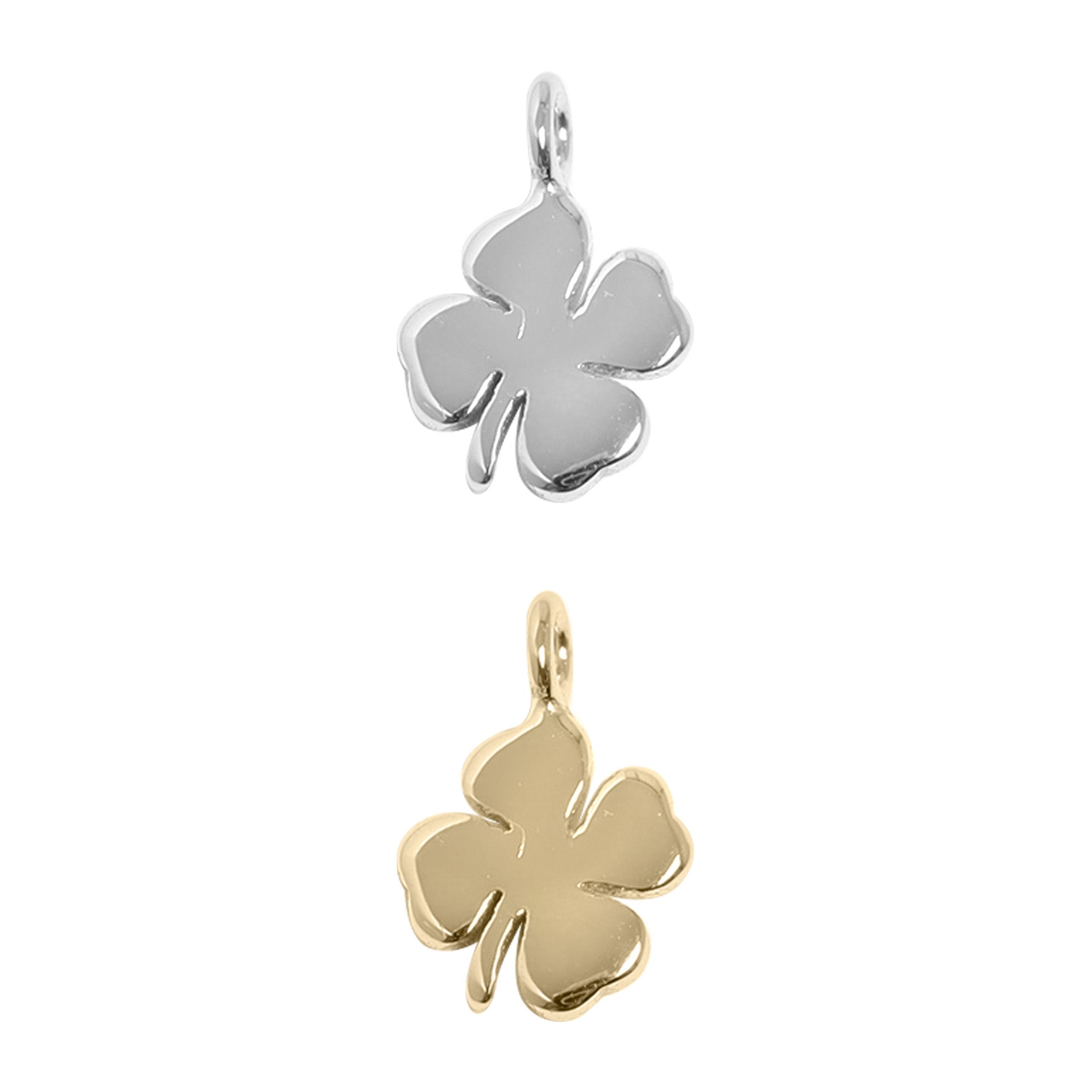 .925 Sterling Silver Four Leaf Clover Charm for Permanent Jewelry / PMJ1025