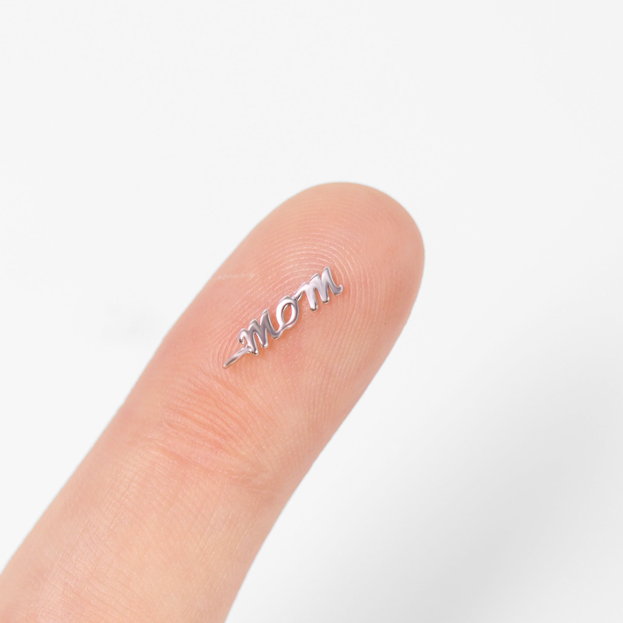 Permanent Jewelry .925 Sterling Silver Mom Script Charm / PMJ3001