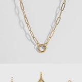 Video showing Paperclip Charm Holder Necklace with different charms 