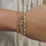 18K Gold PVD Stainless Steel Horsebit Bracelet / BRJ1146- Silver video 