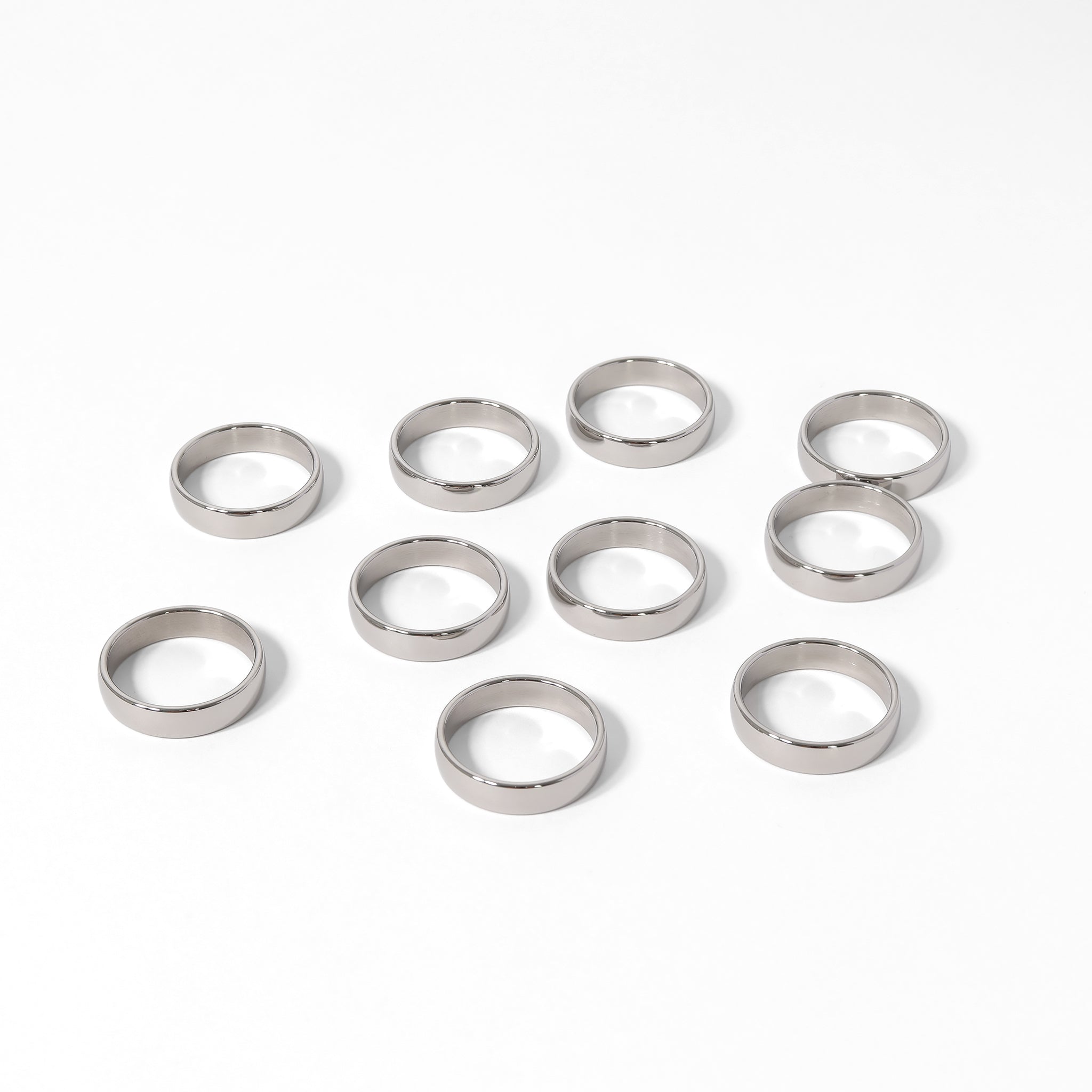 10-pack - blank ring i polerat rostfritt stål / PRJ2029