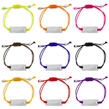Graverbar rektangel -ID -vänskap krökad bararmband / RB0001