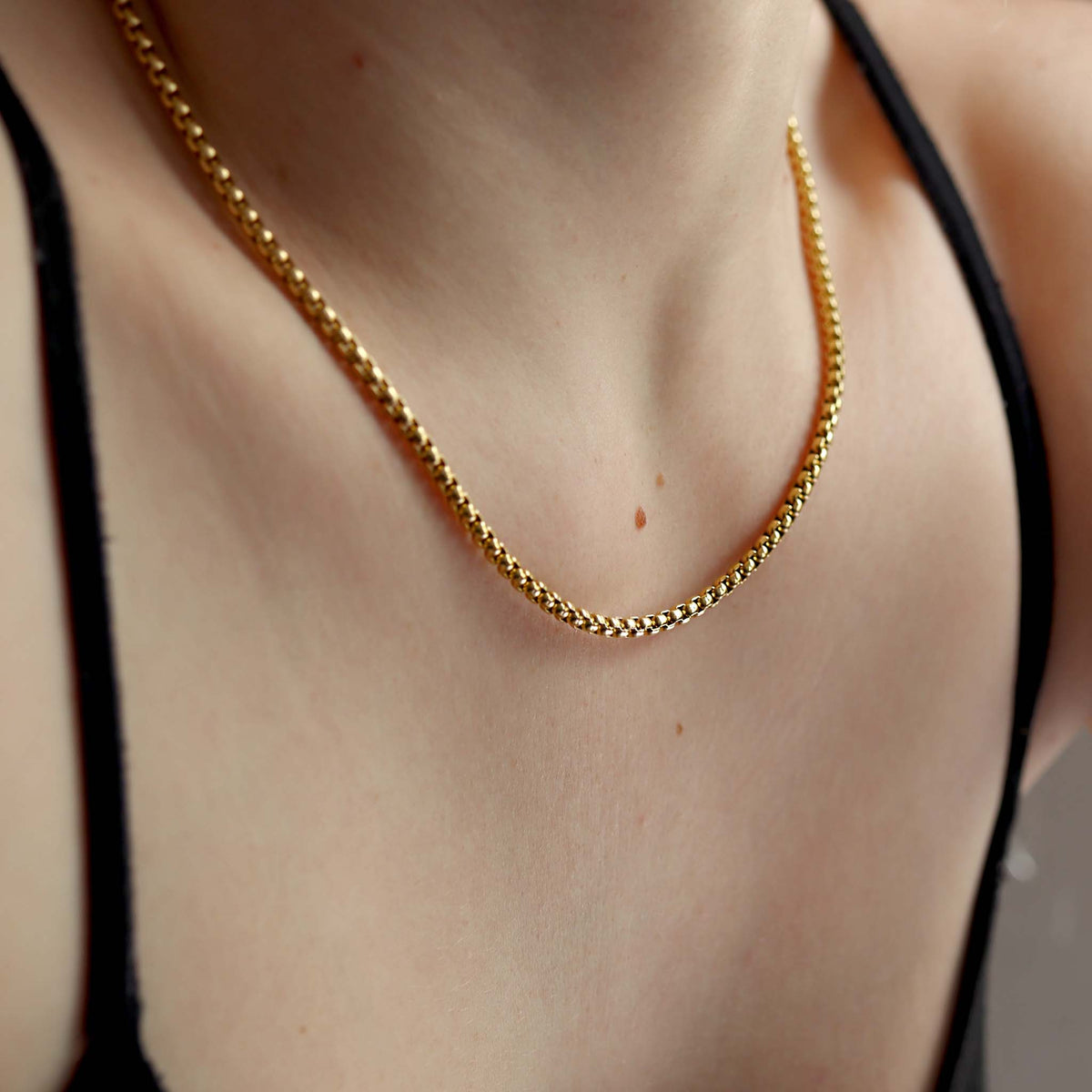18K Gold PVD Stainless Steel Rounded Box Chain / CHN9952 – Wholesale ...