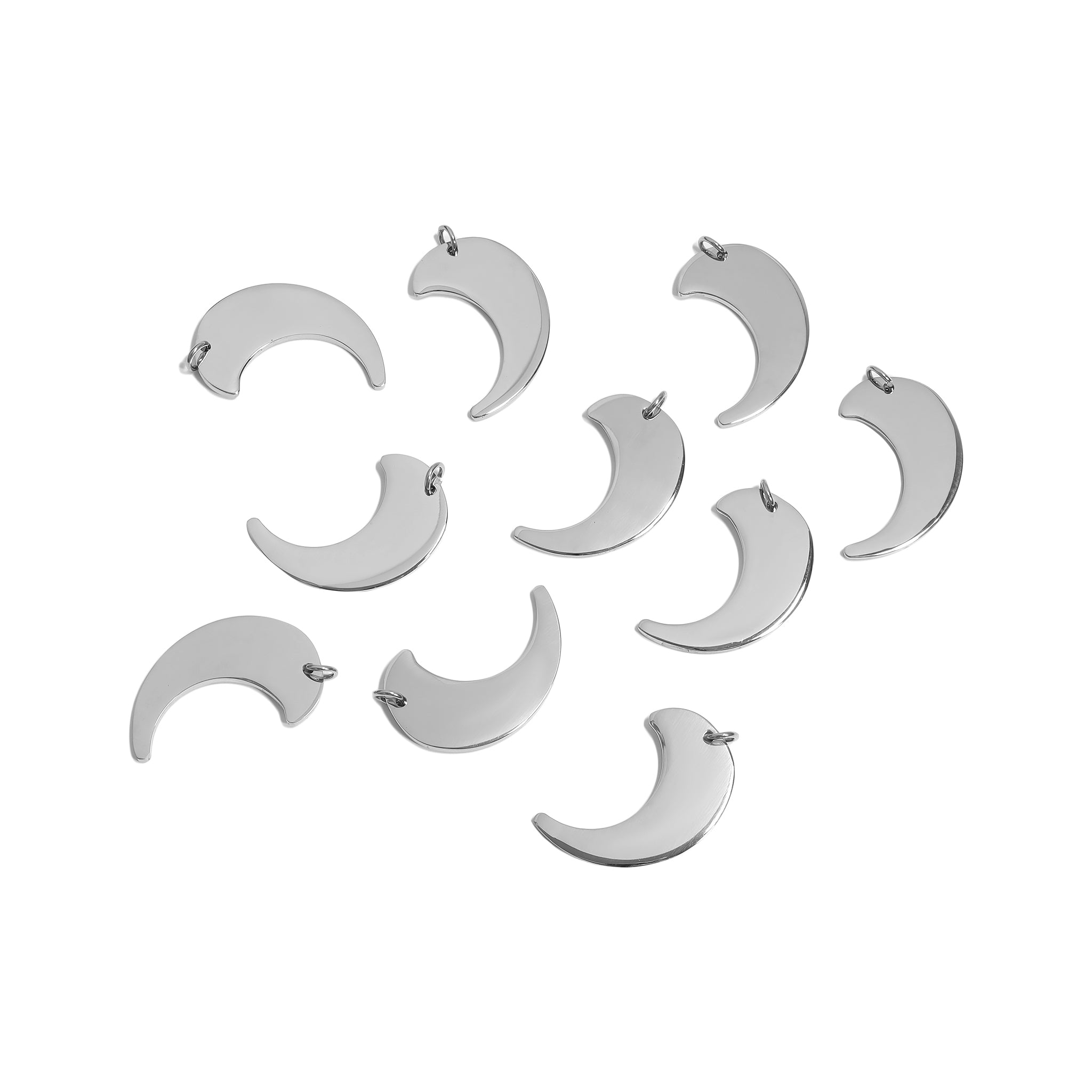 10 Pack - Blank Moon Stainless Steel Pendant / SBB0010