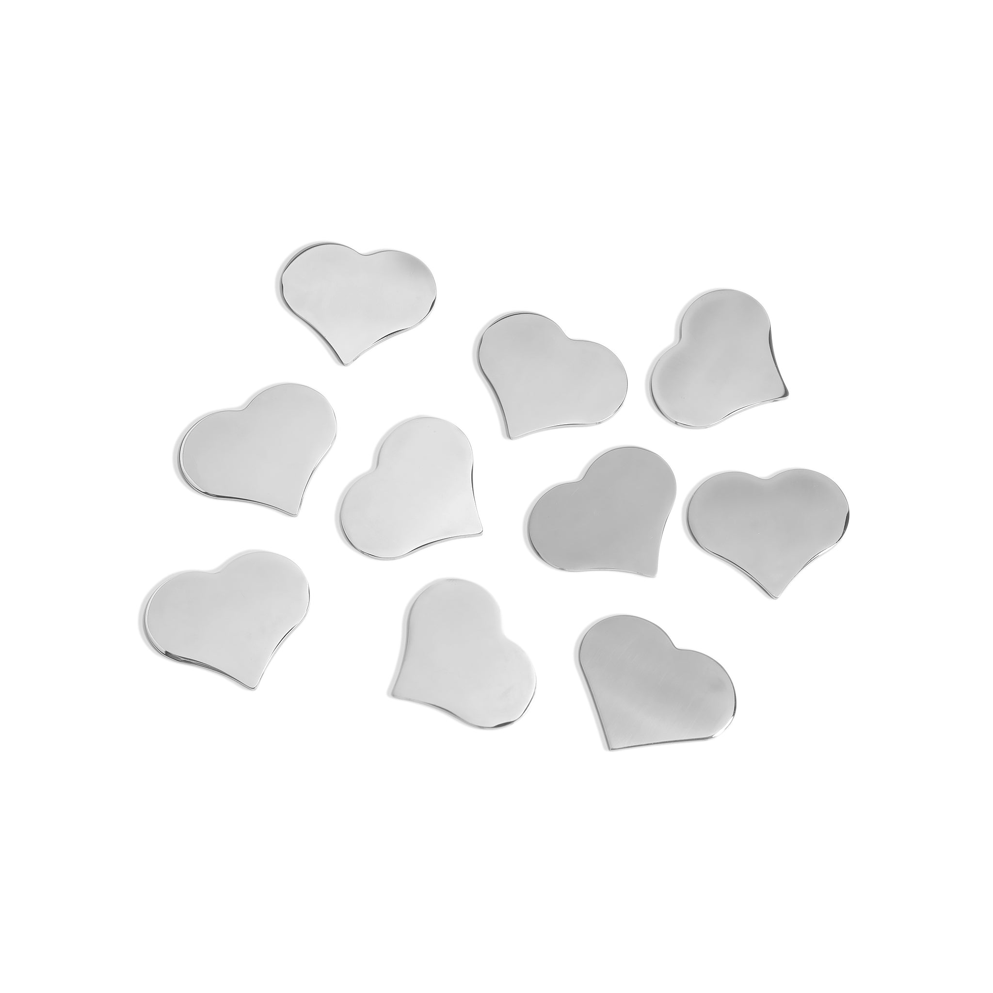 10 Pack - Blank Heart Charm rostfritt stålhänge / SBB0012