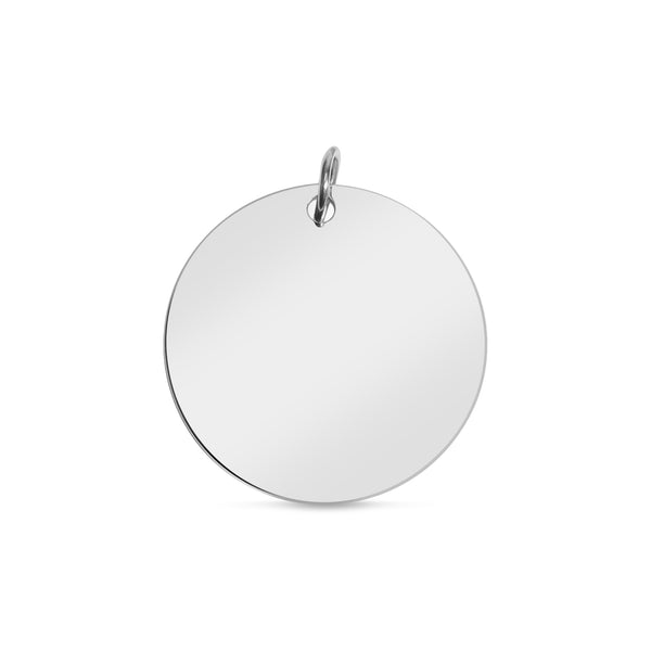 Blank Round Polished Stainless Steel Pendant / SBB0013