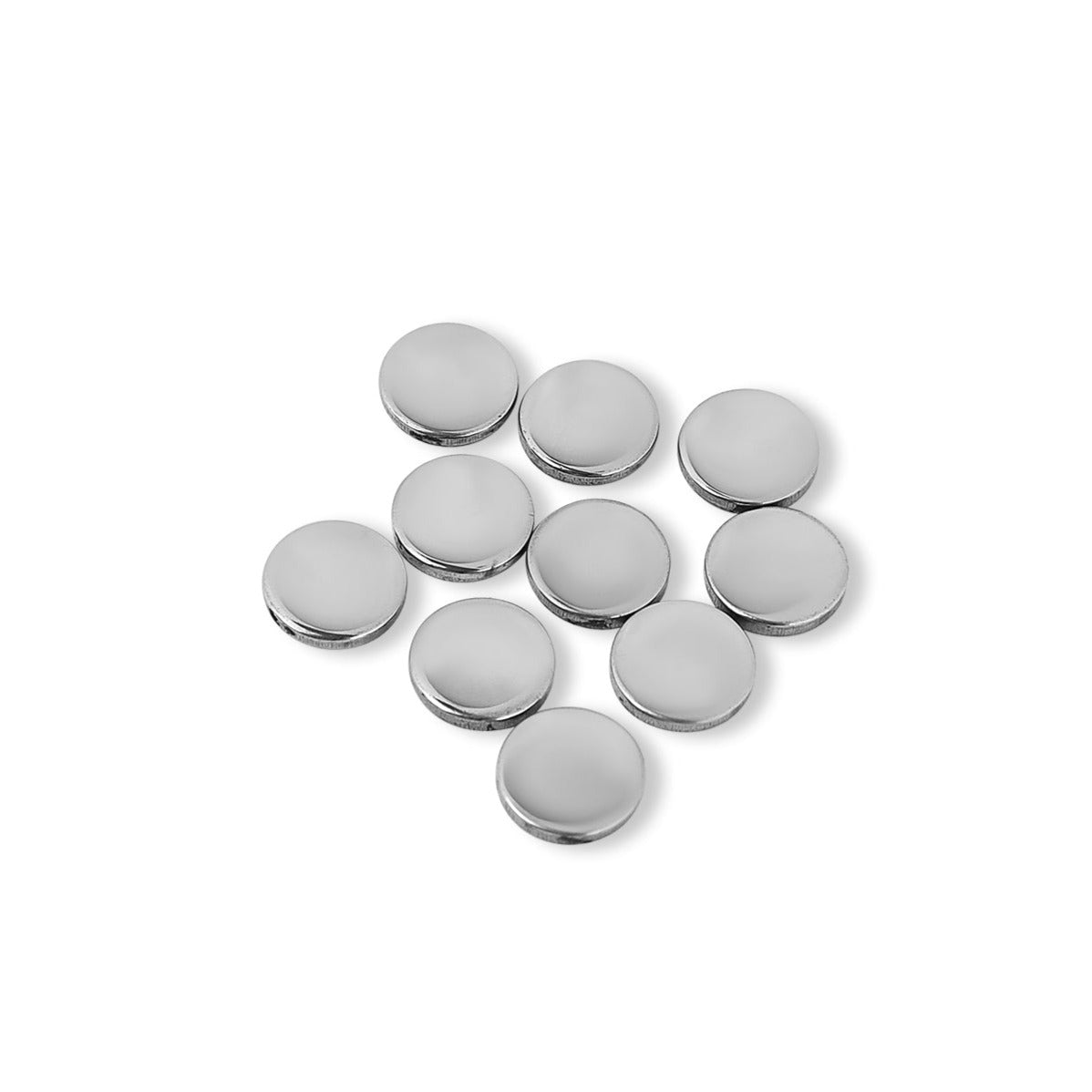 10 Pack - Polished Blank Stainless Steel Round Pendant / SBB0015