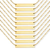 10 Pack - 18K Gold PVD Coated Stainless Steel Blank Polished Bar Necklace / SBB0019