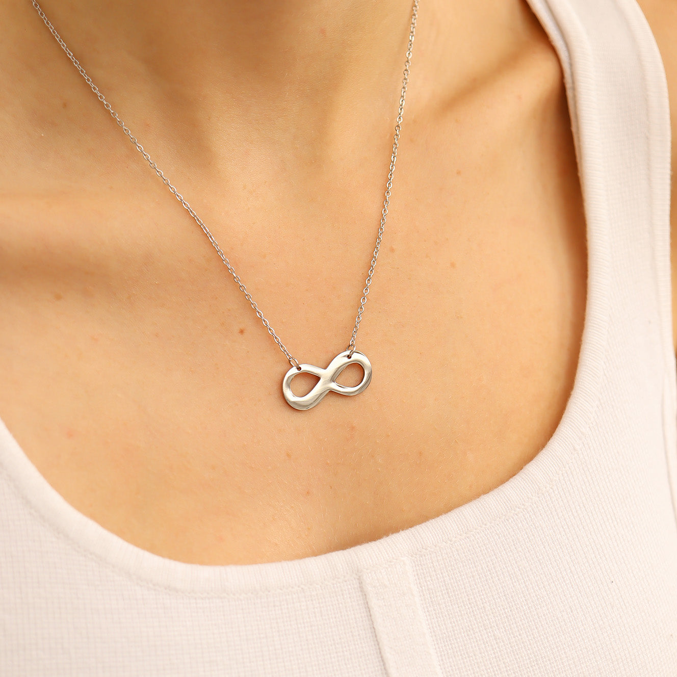 Blank Infinity Pendant Stainless Steel Necklace / SBB0039