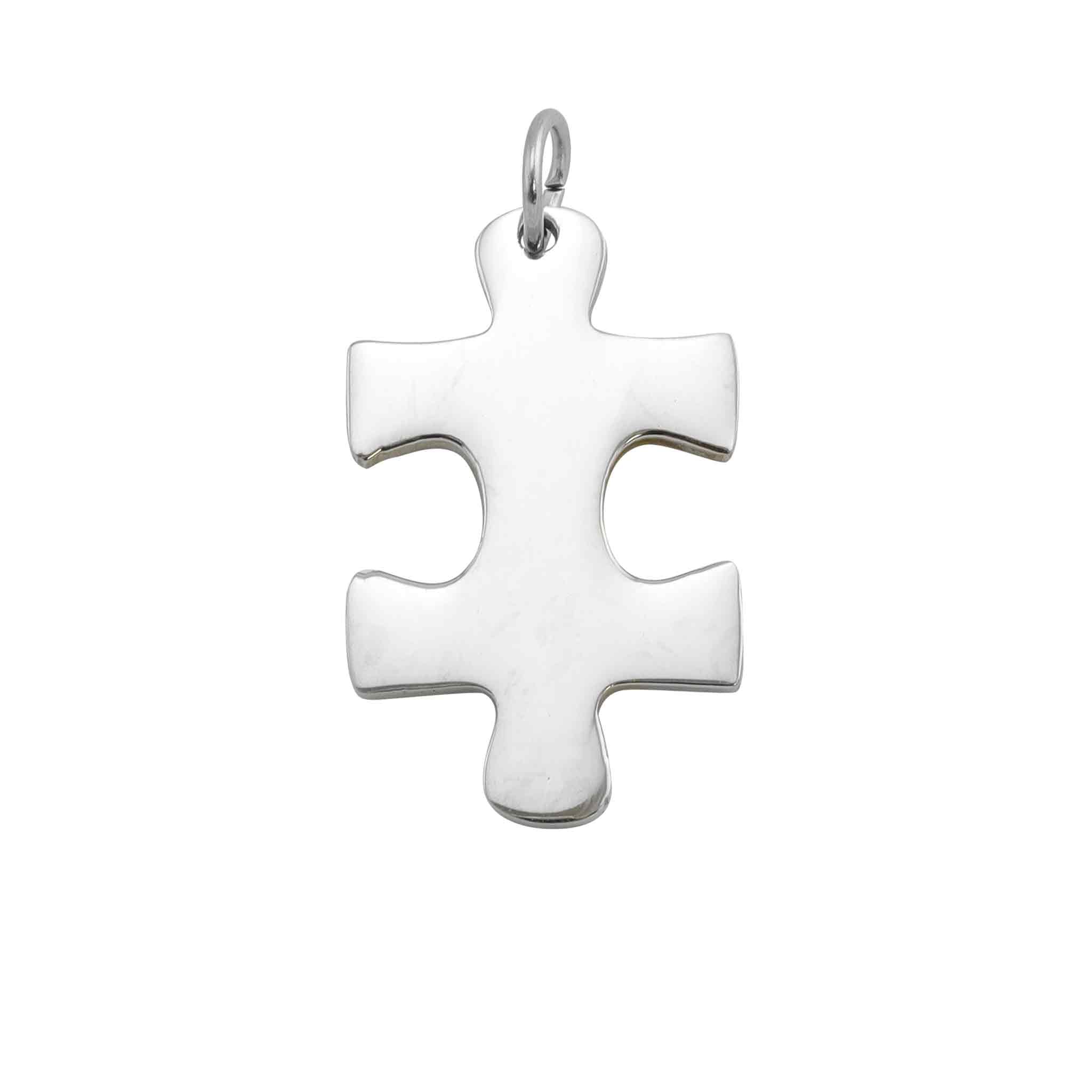 10 Pack - Polished Blank Vertical Stainless Steel Puzzle Piece / SBB0027