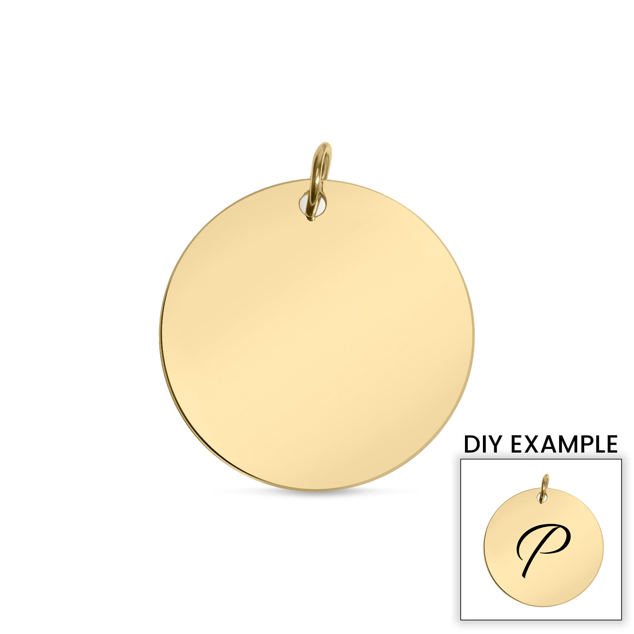 18k Gold PVD Rostfritt stål Blank Circle Pendant / SBB0046