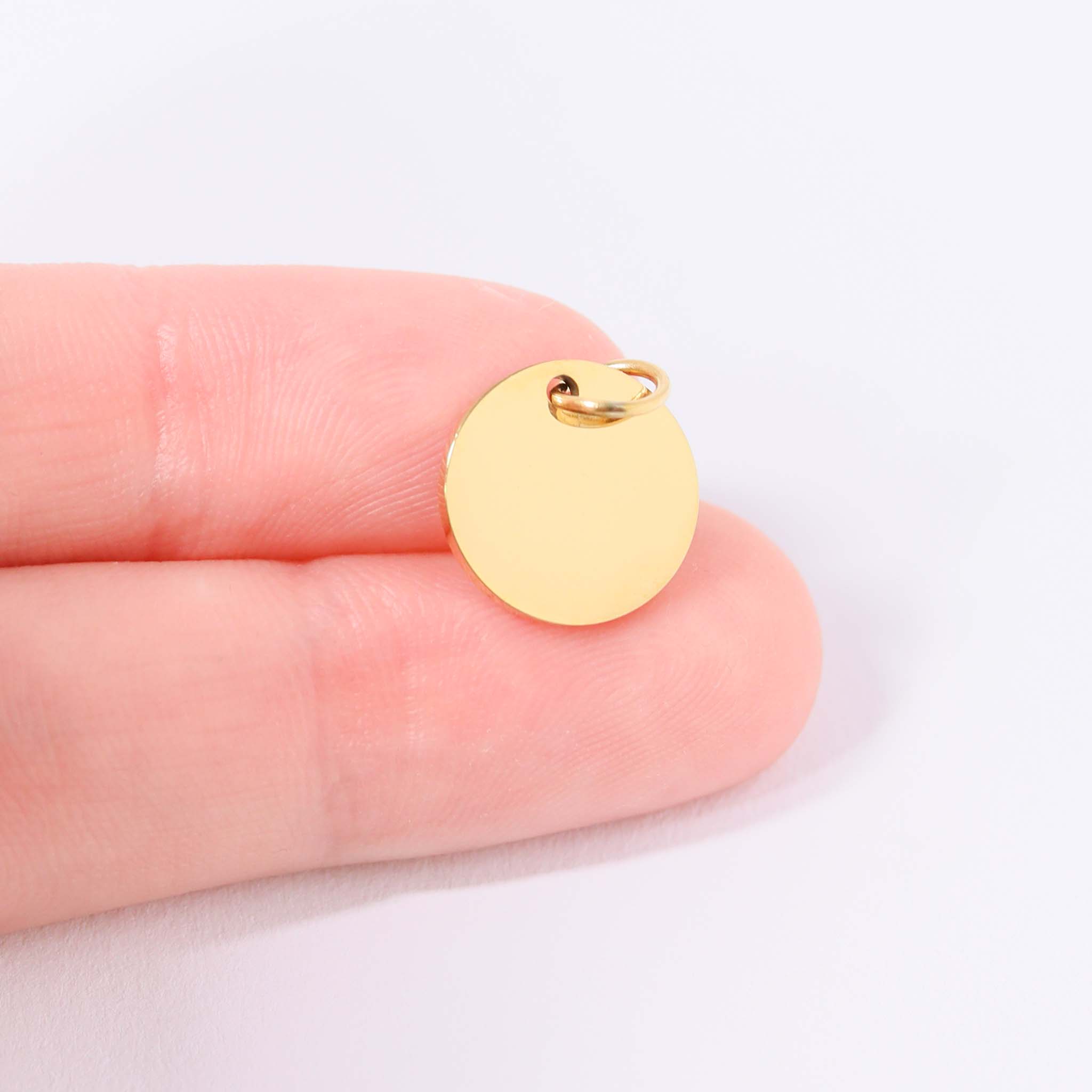 18k Gold PVD Rostfritt stål Blank Circle Pendant / SBB0046