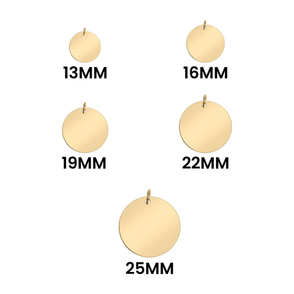 Gold Blank Stainless Steel Round Pendant / SBB0046