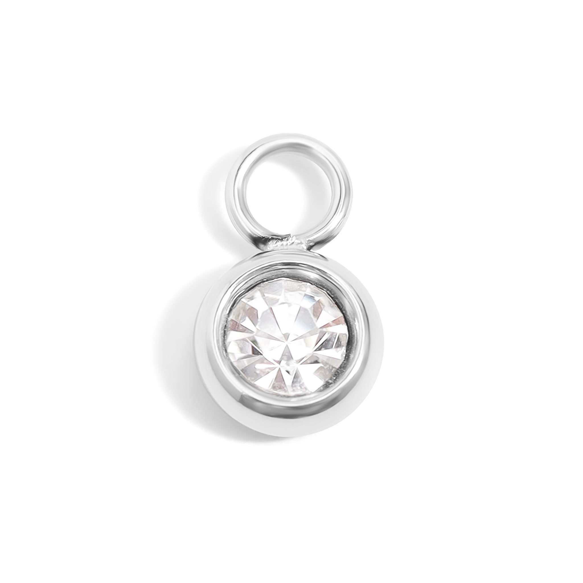 Stainless Steel Clear CZ Charm / SBB0056