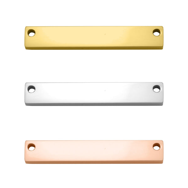 10 Pack - 18K Gold PVD Coated Polished Stainless Steel Blank Bar / SBB0072
